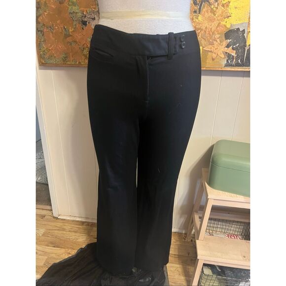 Eileen Fisher Straight Wide Leg Heavy Knit black Pants Gen S - Picture 2 of 8